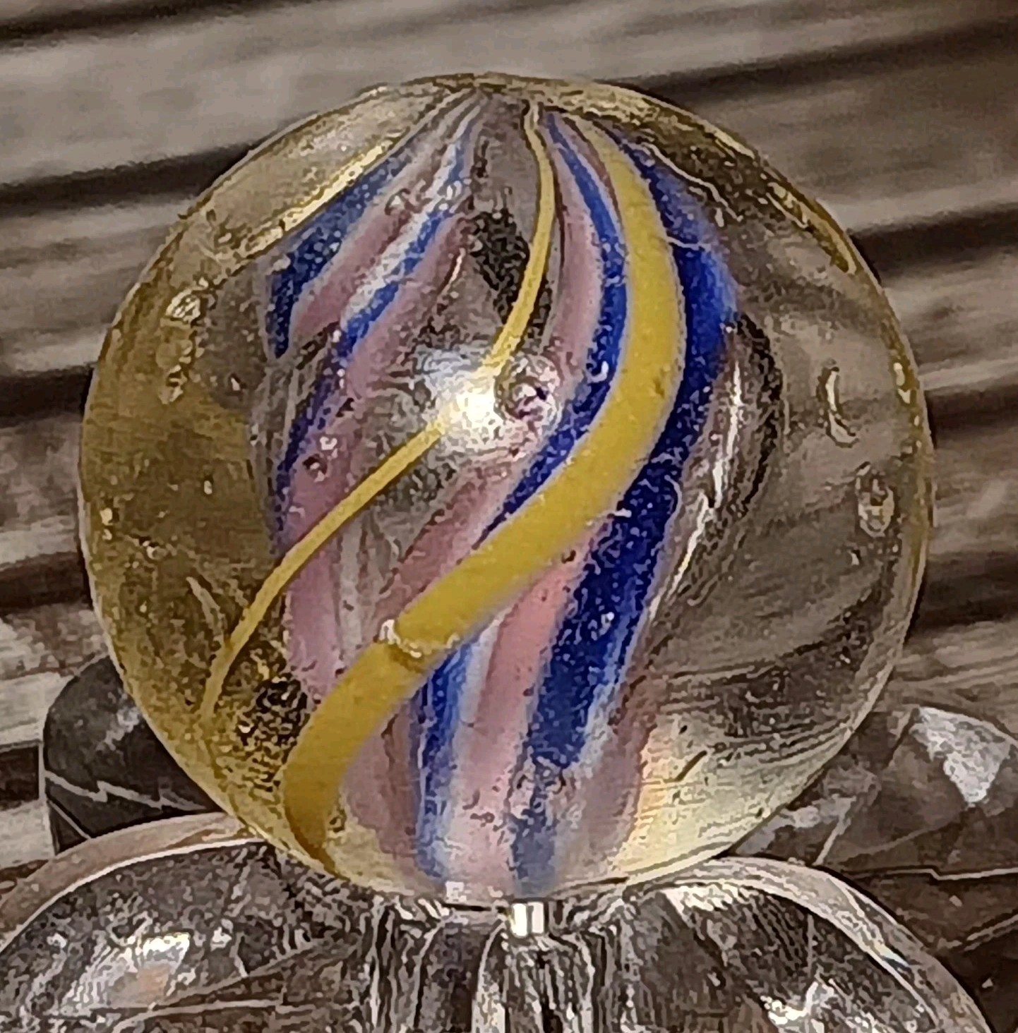 German Divided Core Swirl Marble. .66″ Good. Antique Handmade Marble.