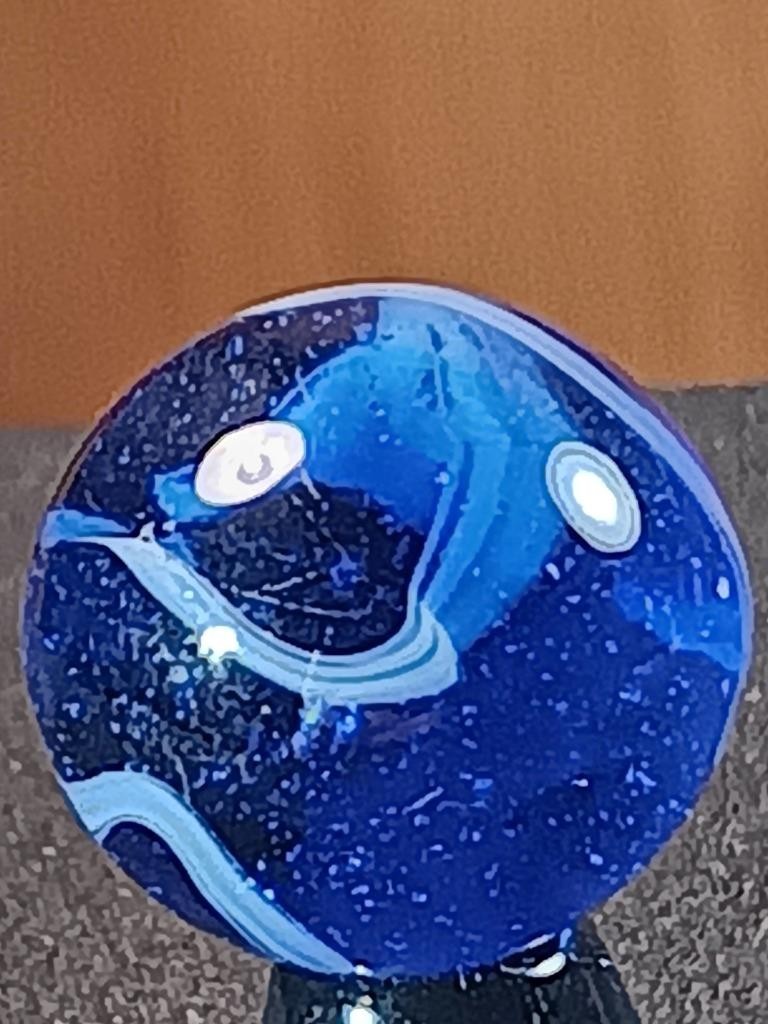 5/8″ Vacor Transparent Cobalt Sapphire Blue Jay Pearl White Serious Marble B184