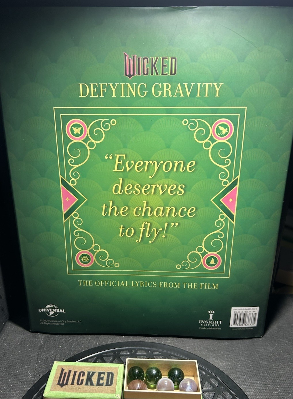 Wicked Illustrated Lyrics Book Hardcover And Vintage Box With Marbles Fan Art