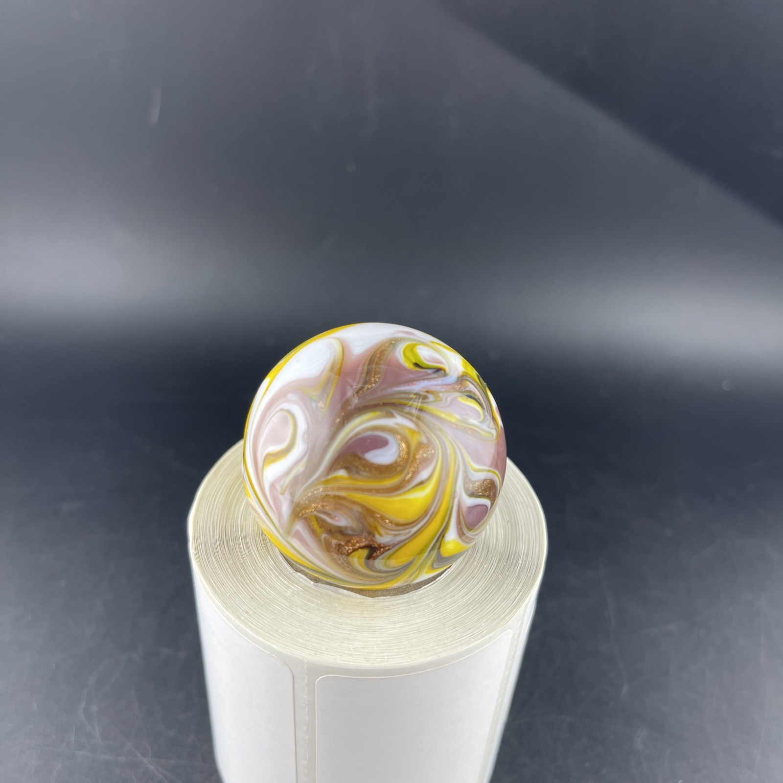 JABO? Swirl Marble 40.28mm Copper Yellow Violet Large Shooter