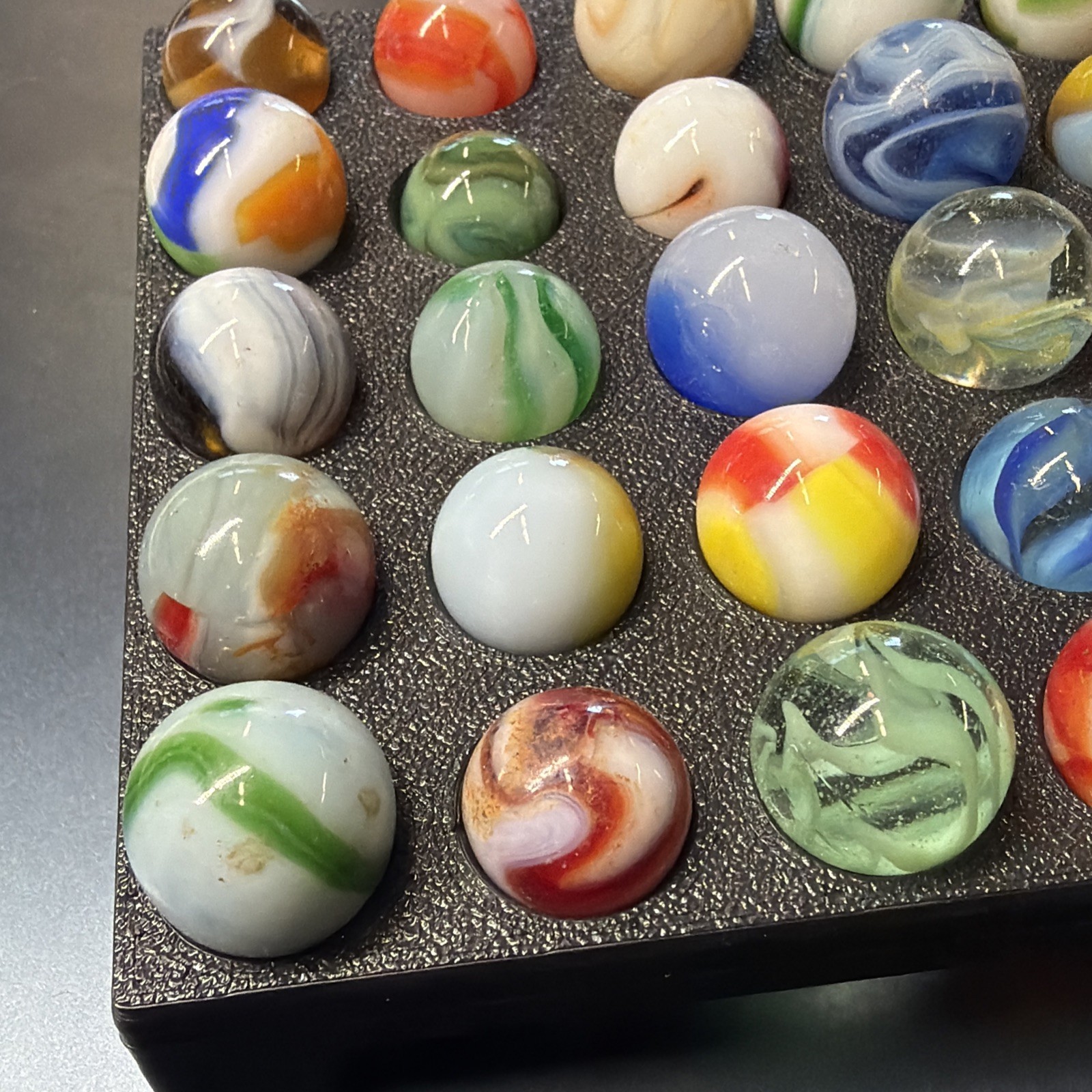 Vintage Glass Marbles Vitro Akro Patch, King Tri, Agate, Christensen 70 Pc Lot