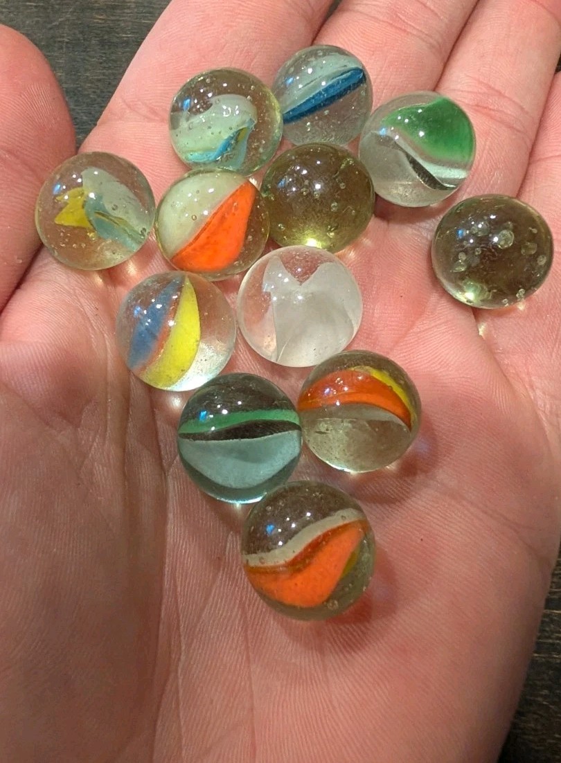 Glass Shooter Marbles Lot – Assorted Colors – Vintage Shooter Marbles 98 Total