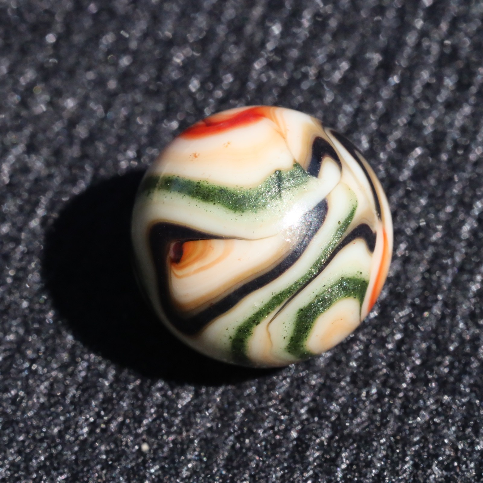BEAUTIFUL JABO Swirl Marble Aventurine Green Blue Orange Tan Cream 3/4″ Mint