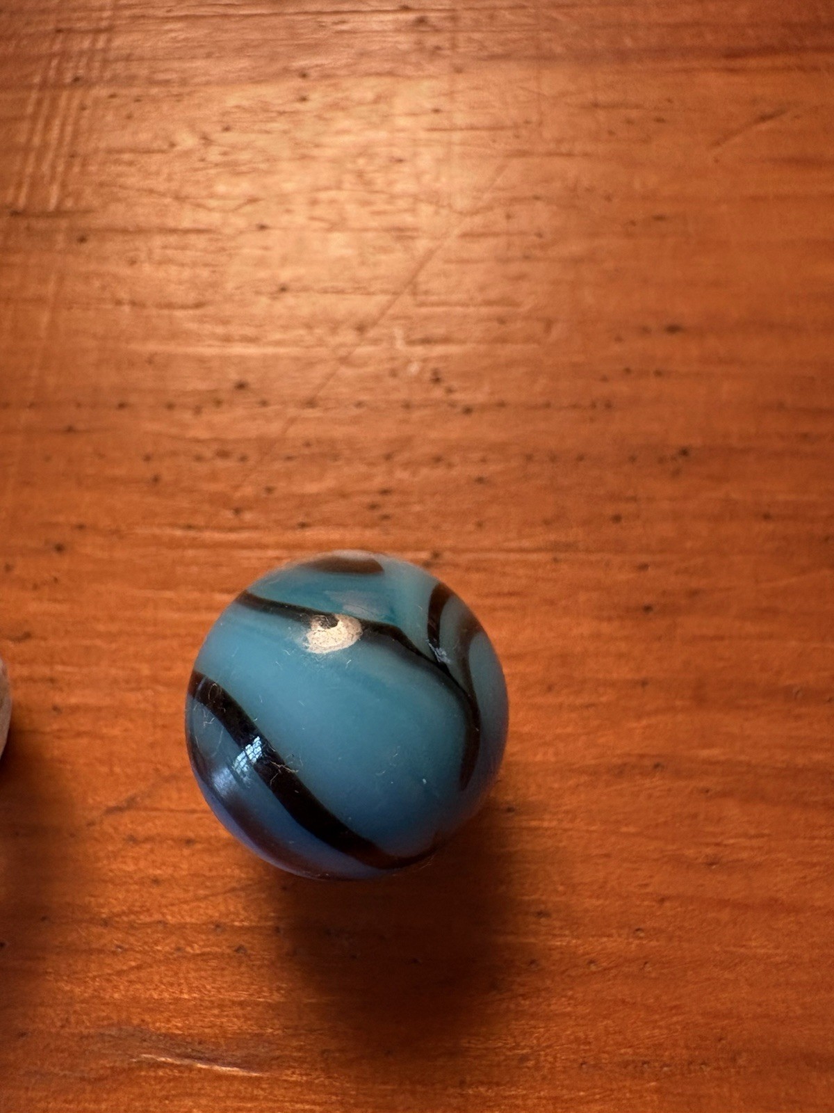 Lot of 4 Vintage Glass Marbles 2 GermanClear Swirl Blue Black Pink White