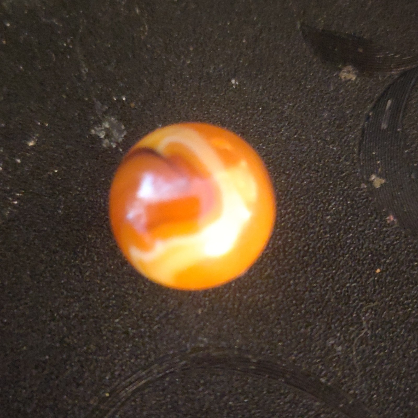 Glass Toy Marble Orange Swirl Design, Single, Ages 17 Years & Up