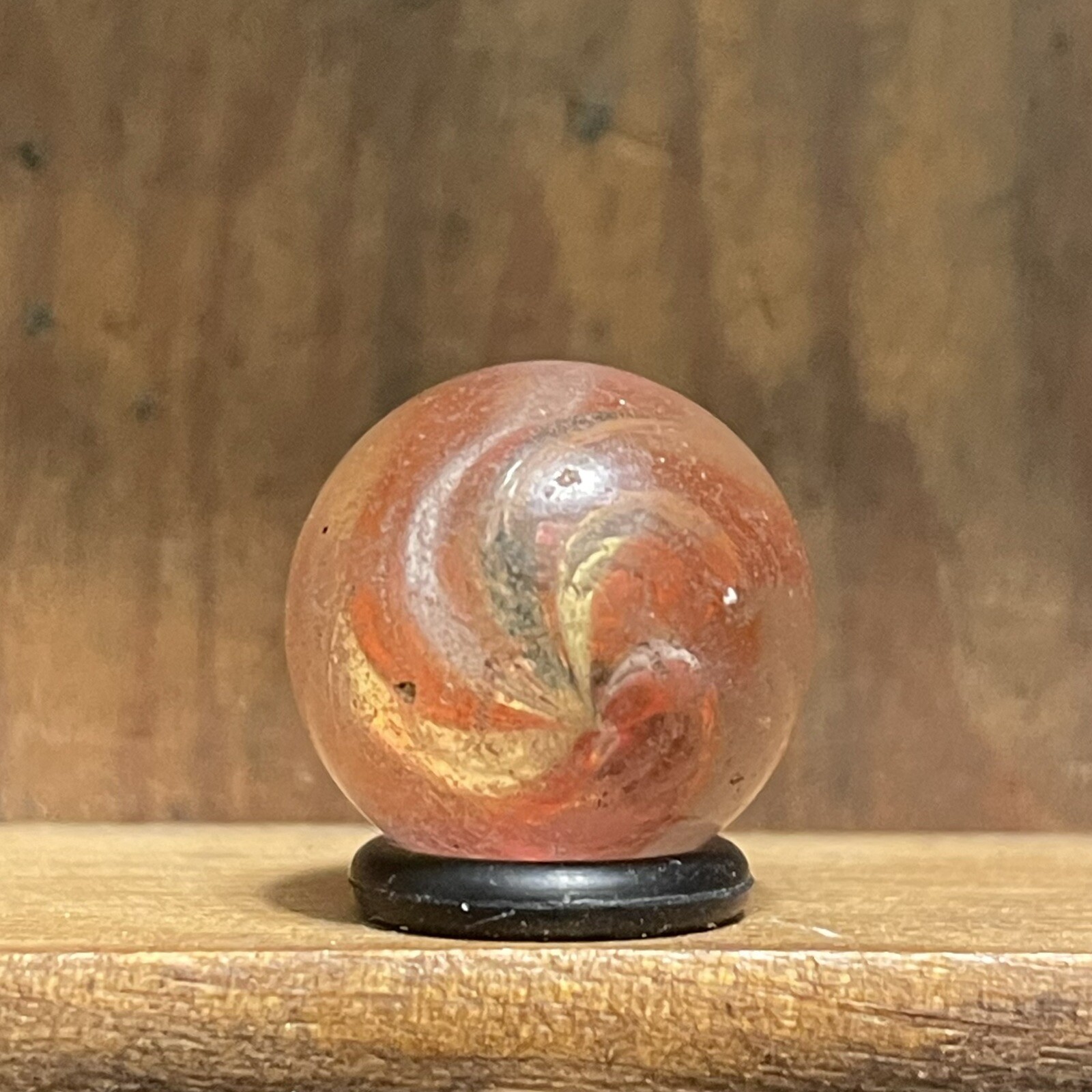 Antique German Handmade Ribbon Core Marble 17/32” Mint(-) | (108)
