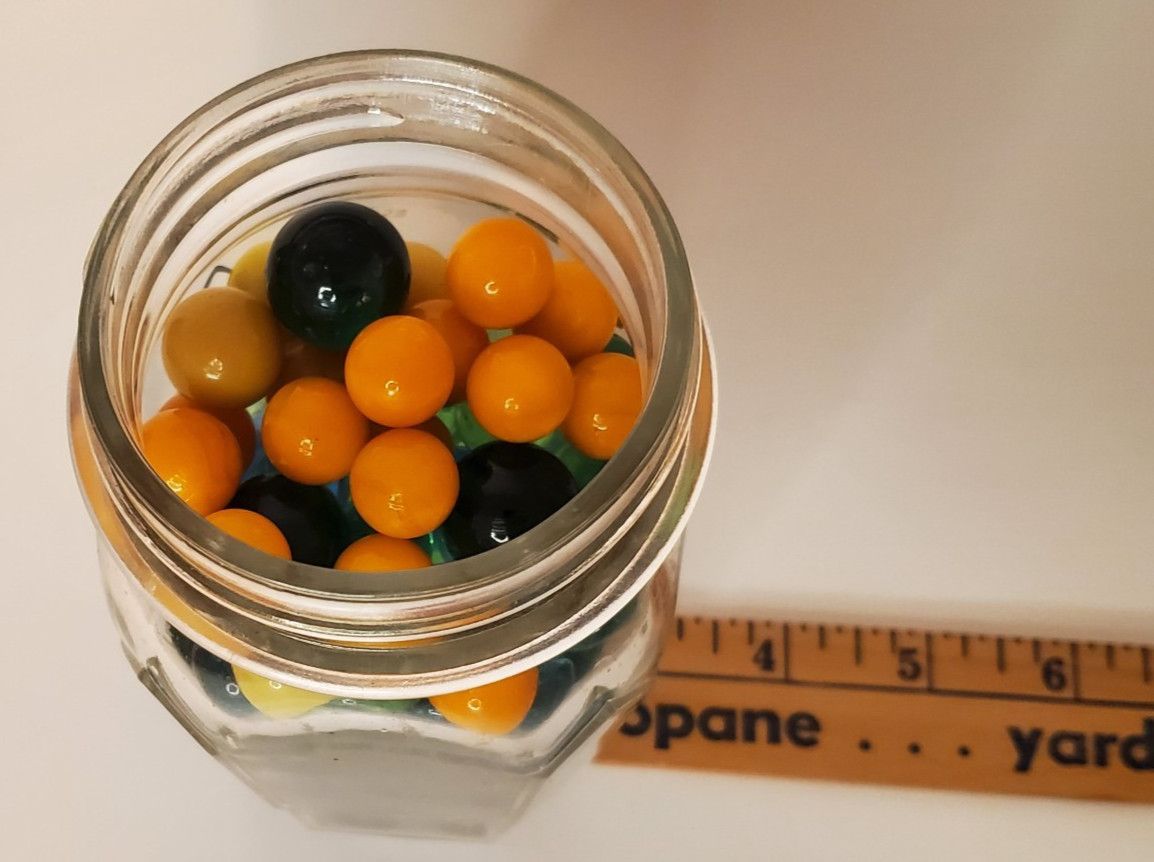 Vintage Glass Marble Lot Cadmium UV Reactive Orange & Green Mixed Colors No Jar