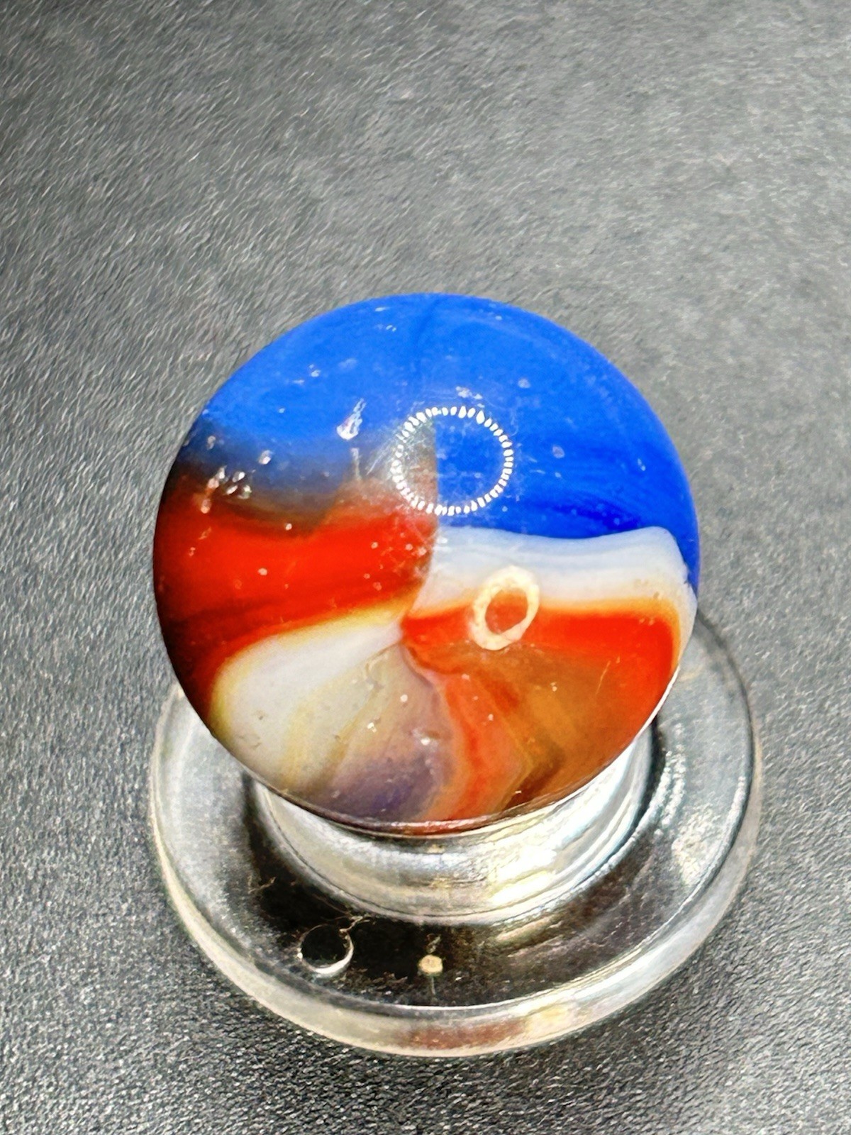 Vintage Peltier Liberty Rainbo Marble with Purple 0.629”