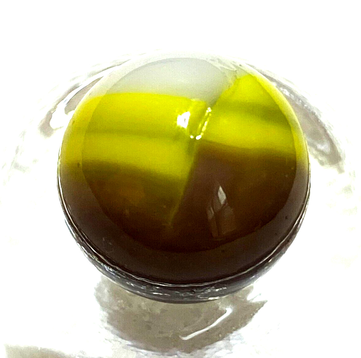 VERY RARE VITRO AGATE TIGER EYE 3 COLOR BANDED WITH CLEAR LINE .60″ NM+/- M198