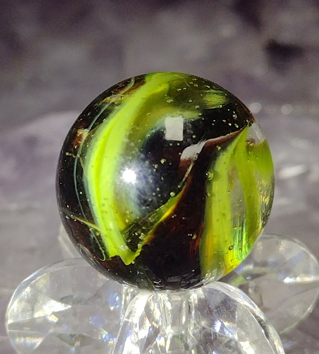 .64″ ODD LOOKING DEEP DIVE MARBLES- NM RARE UNIQUE OLD TOYS