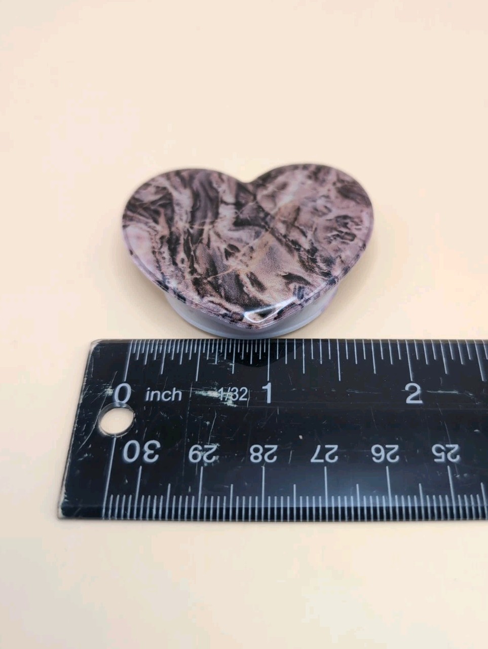 Heart Shape Marble Pop Grip Stand Lot of 6 Black White Phone Holders