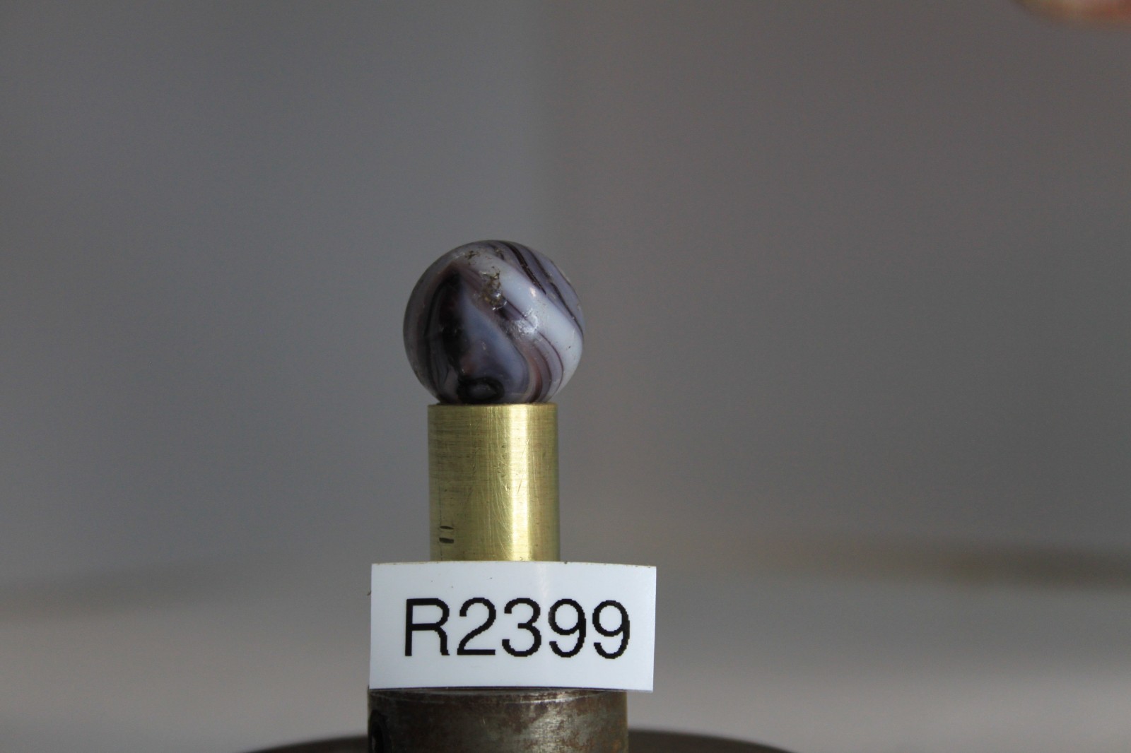 CHRISTENSEN AGATE MARBLE COLD ROLLED PURPLE OPAQUE WHITE 11/16″ CIRCA 1925-1933