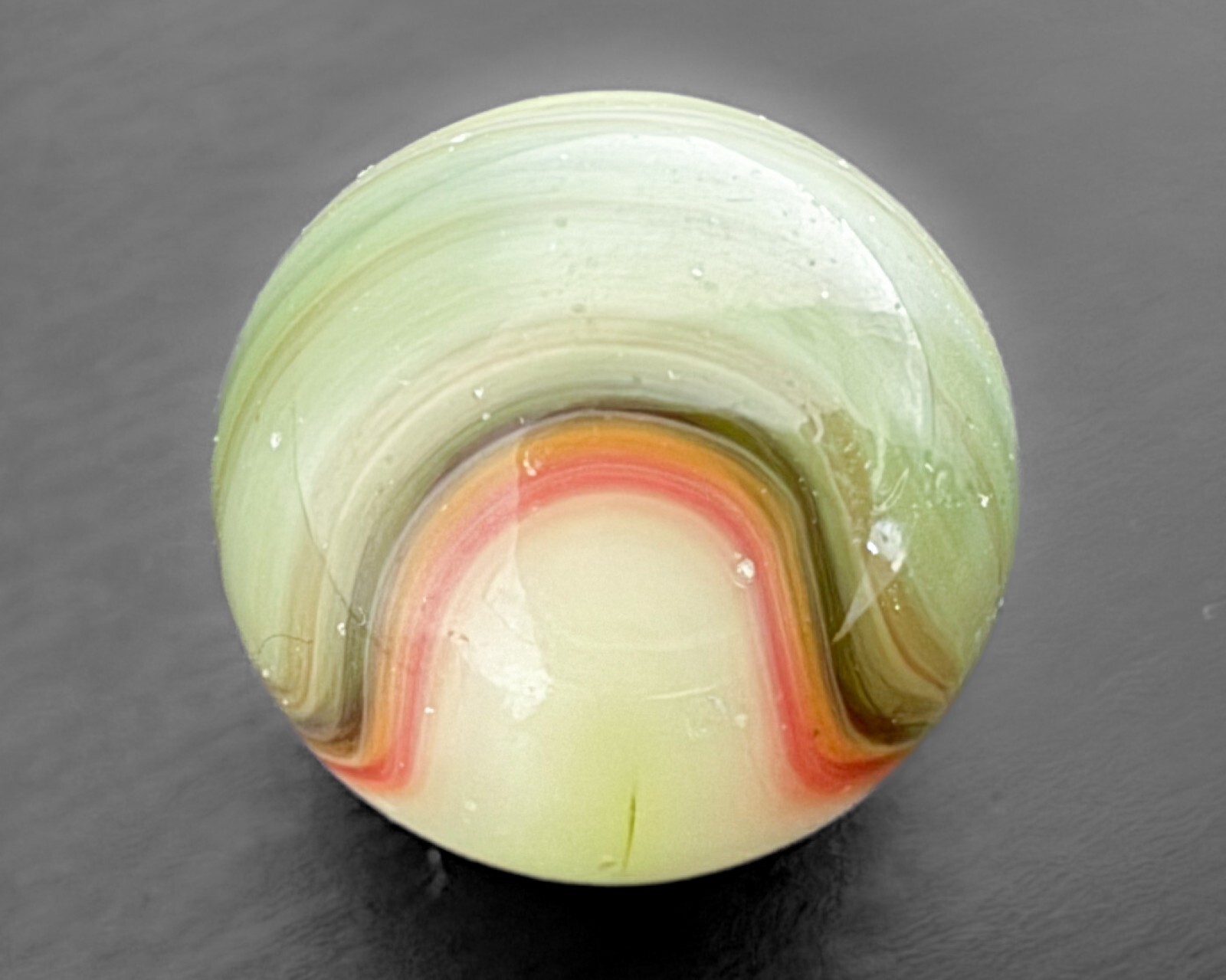 Vintage .65 Peltier CAC Christensen Vitro Akro Agate ? Green Limeade UV Marble