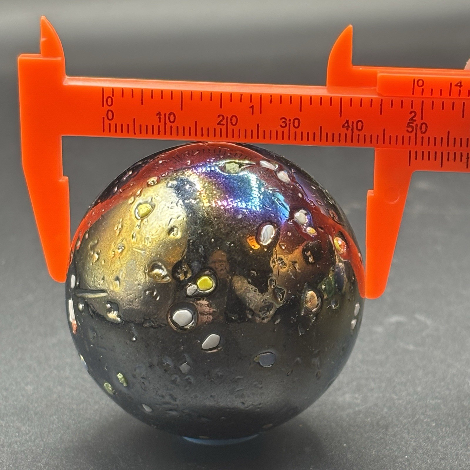 Vintage Oversized Art Glass Marbles Glitterbomb/Confetti, Shooter