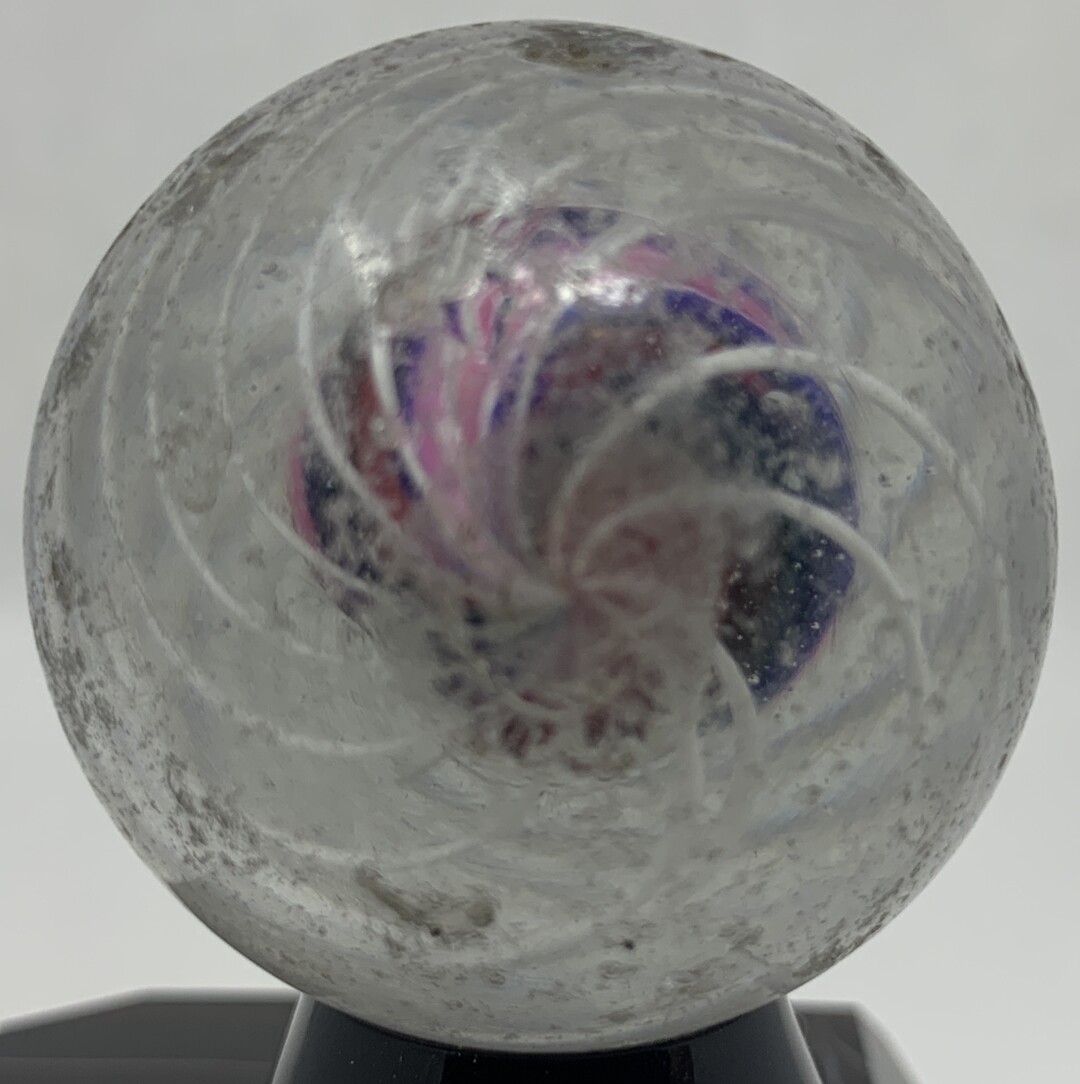 Antique Swirl Marble Solid Core 1 5/8″ Wide Hand Blown Multi-Color A