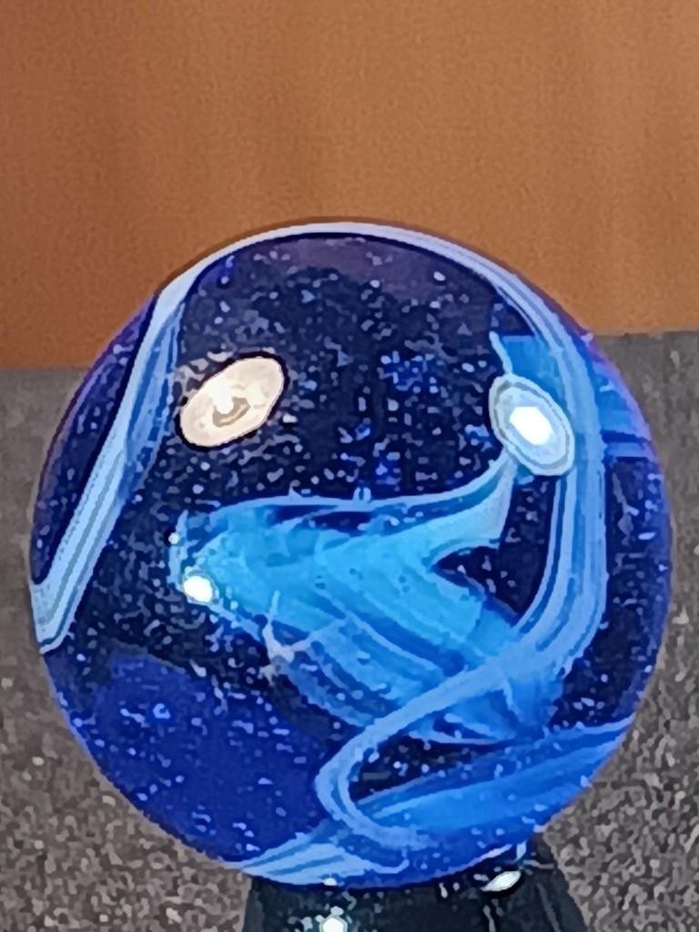 5/8″ Vacor Transparent Cobalt Sapphire Blue Jay Pearl White Serious Marble B184