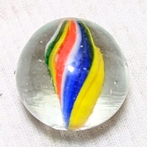 11/16″- Killer Vivid Cased Naked Beachball Solid Core German Marbles MINT
