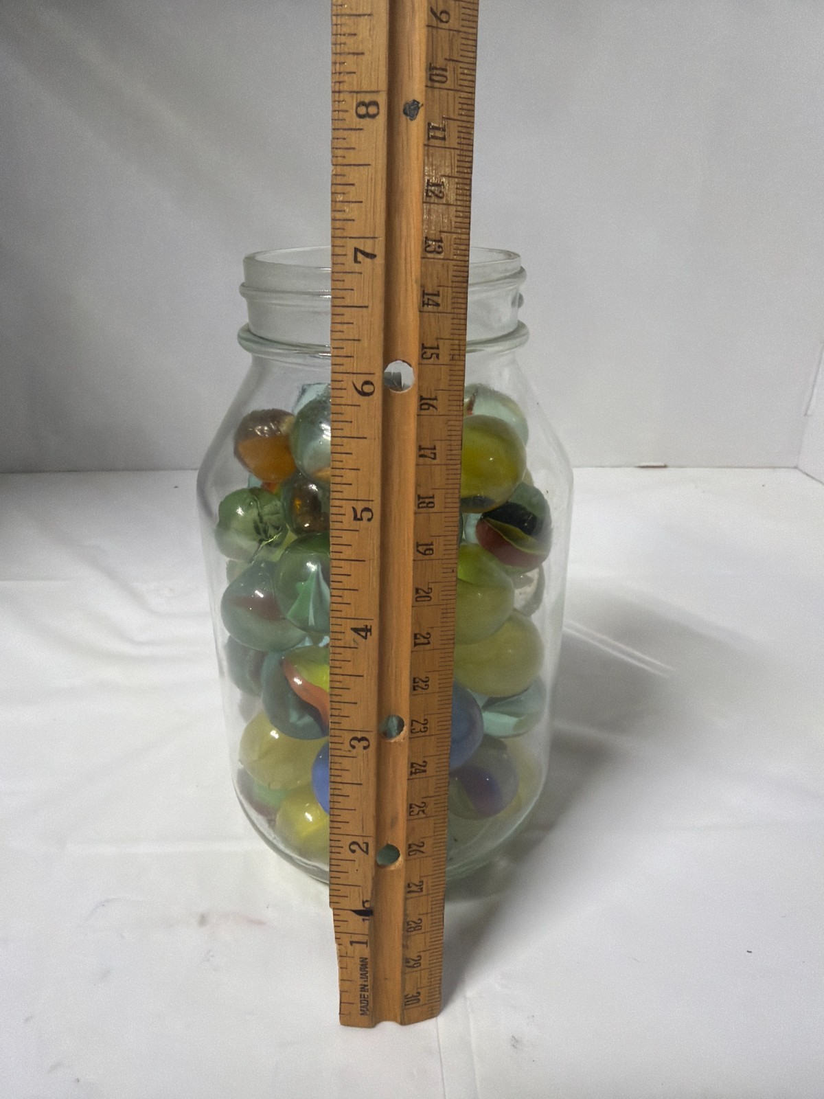 Vintage Glass Marble Lot Jar Mixed Swirl Shooter Size Bulk As-Is