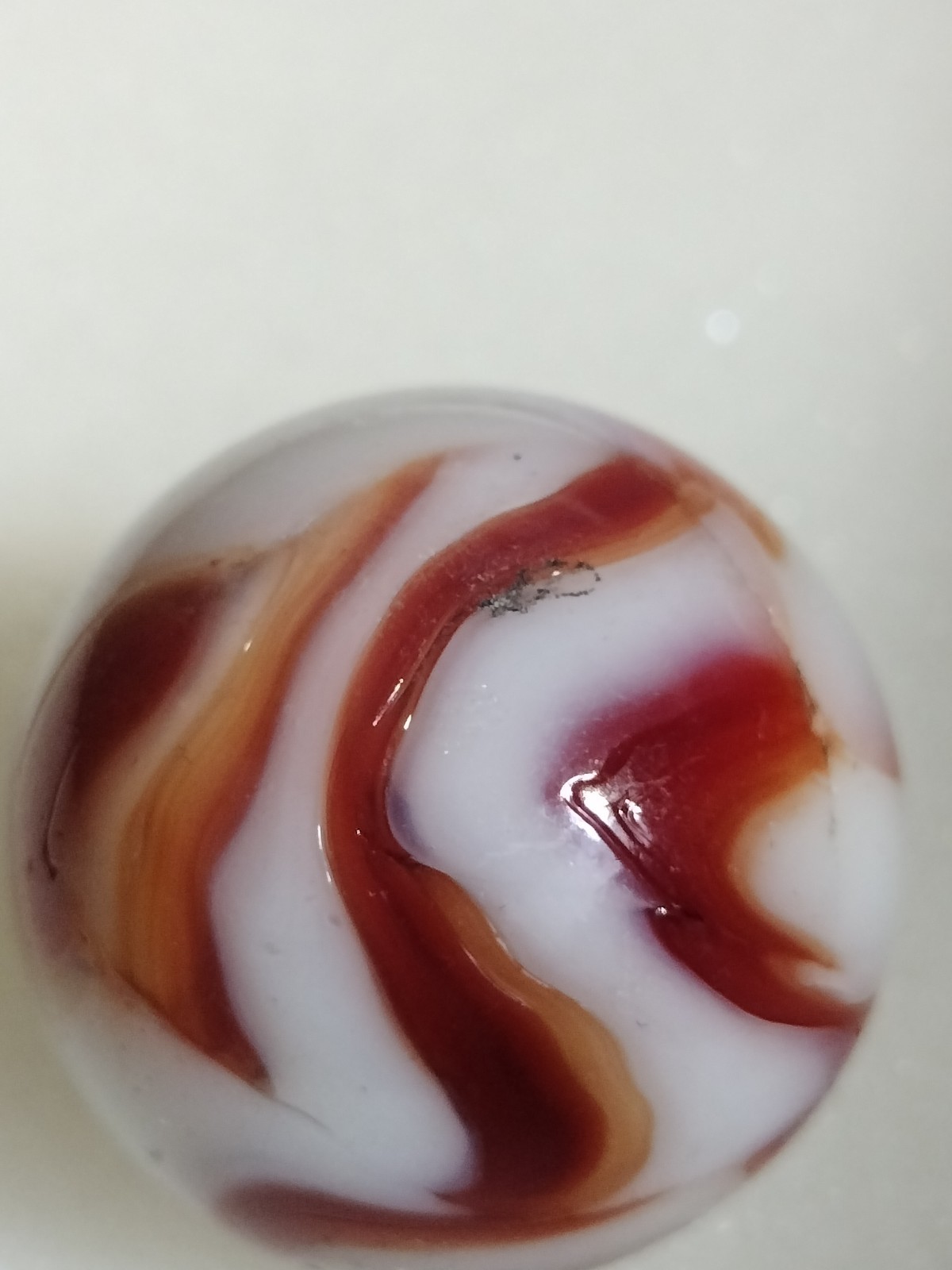 Peltier Red Zebra SHOOTER Marble 13/16 Inches NLR Miller Swirl