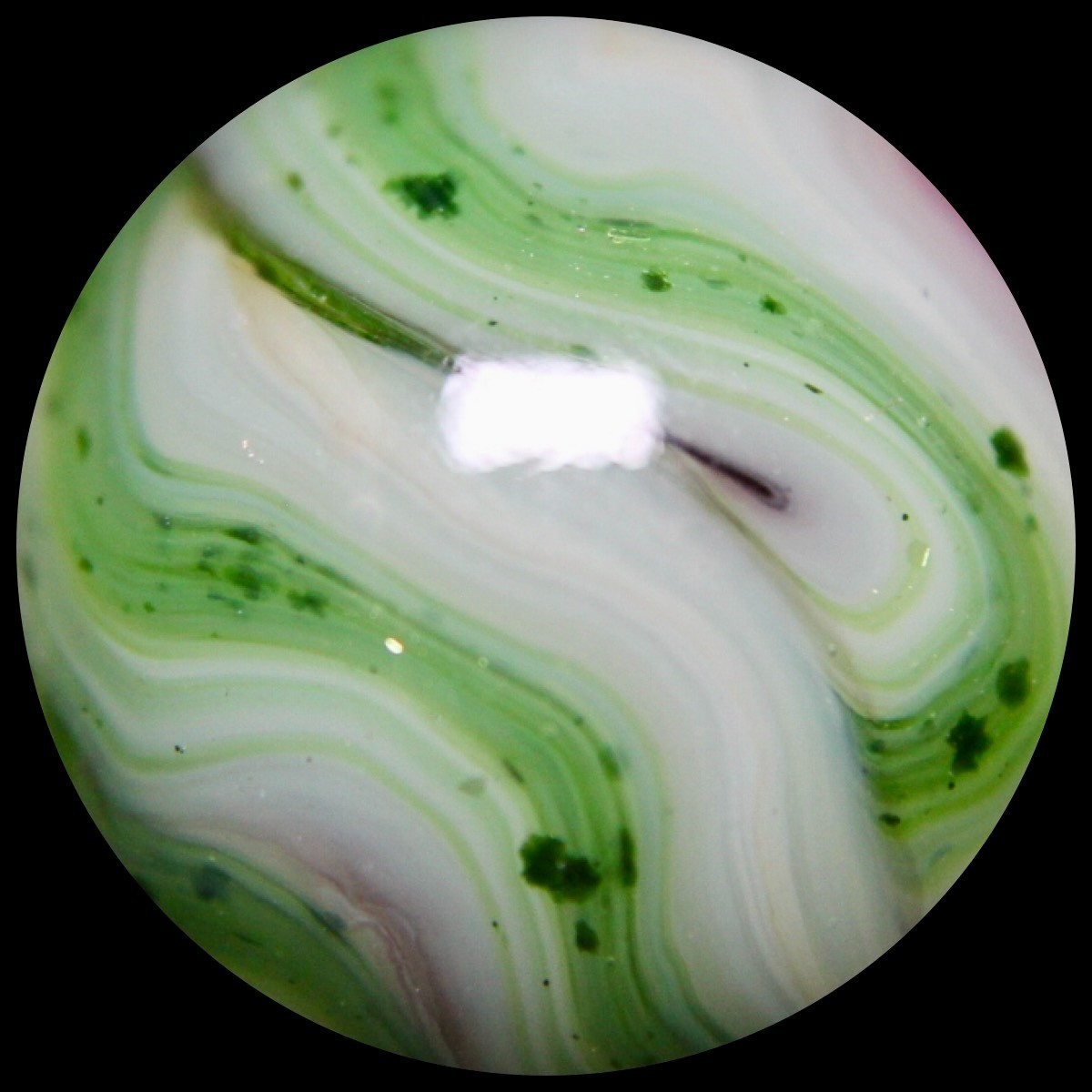 JABO Kokomo Glass Marble Collector Series: Rare KOG Lavender & Jade