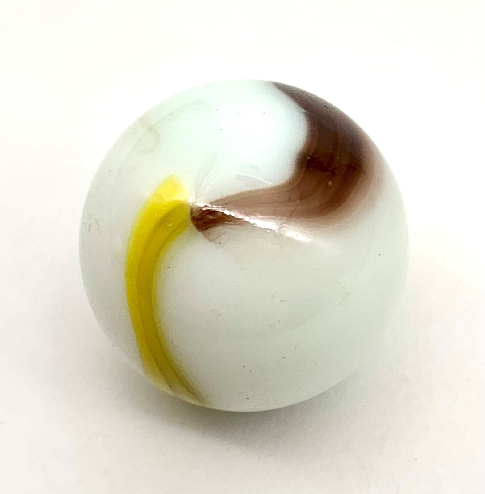 New for 2024! 22mm Old Glory White Brown Yellow Glass Shooter Marbles Pk 5