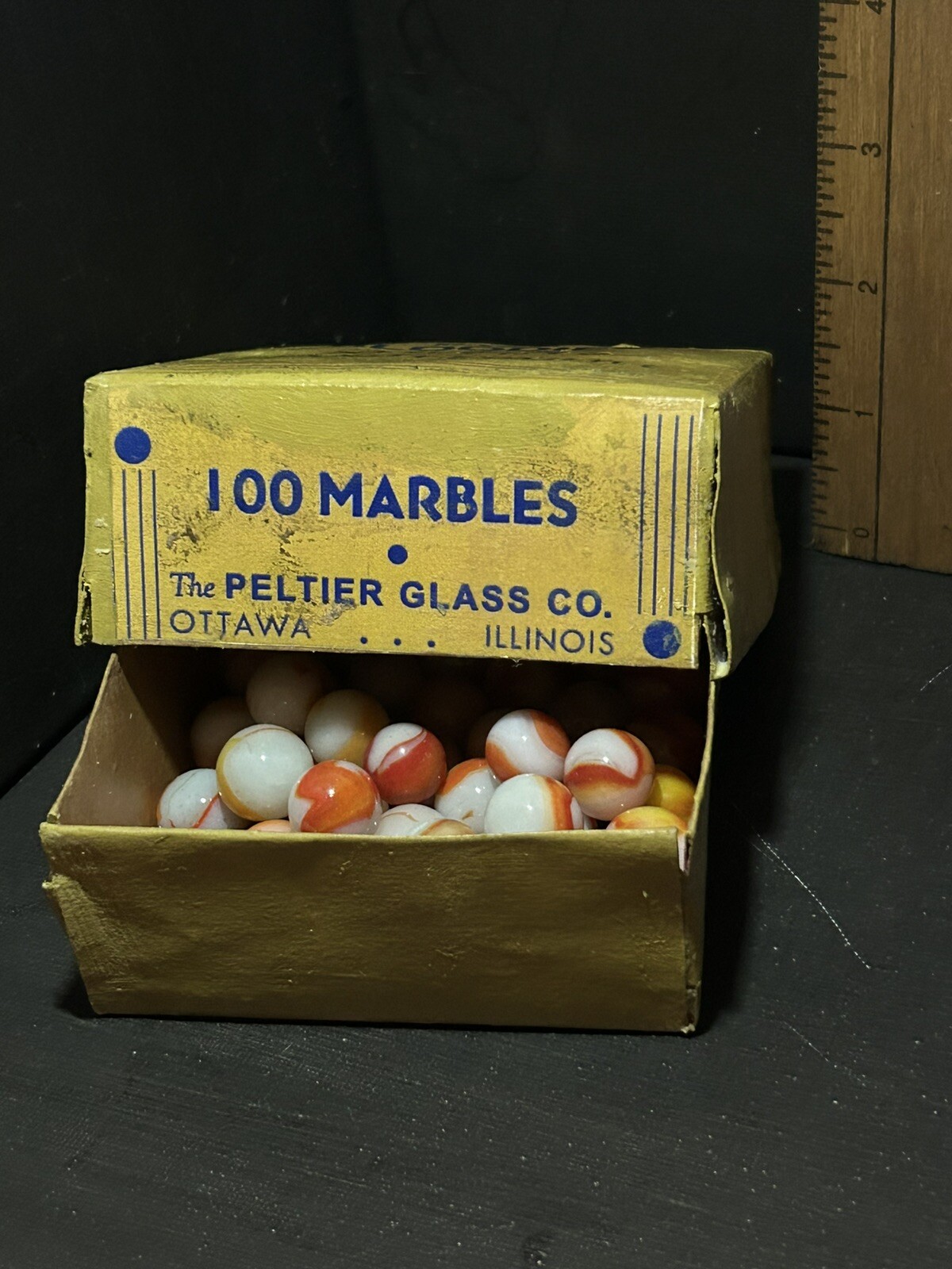 1 Peltier Glass Company Bloodies Marble Box For Size 0 And 1
