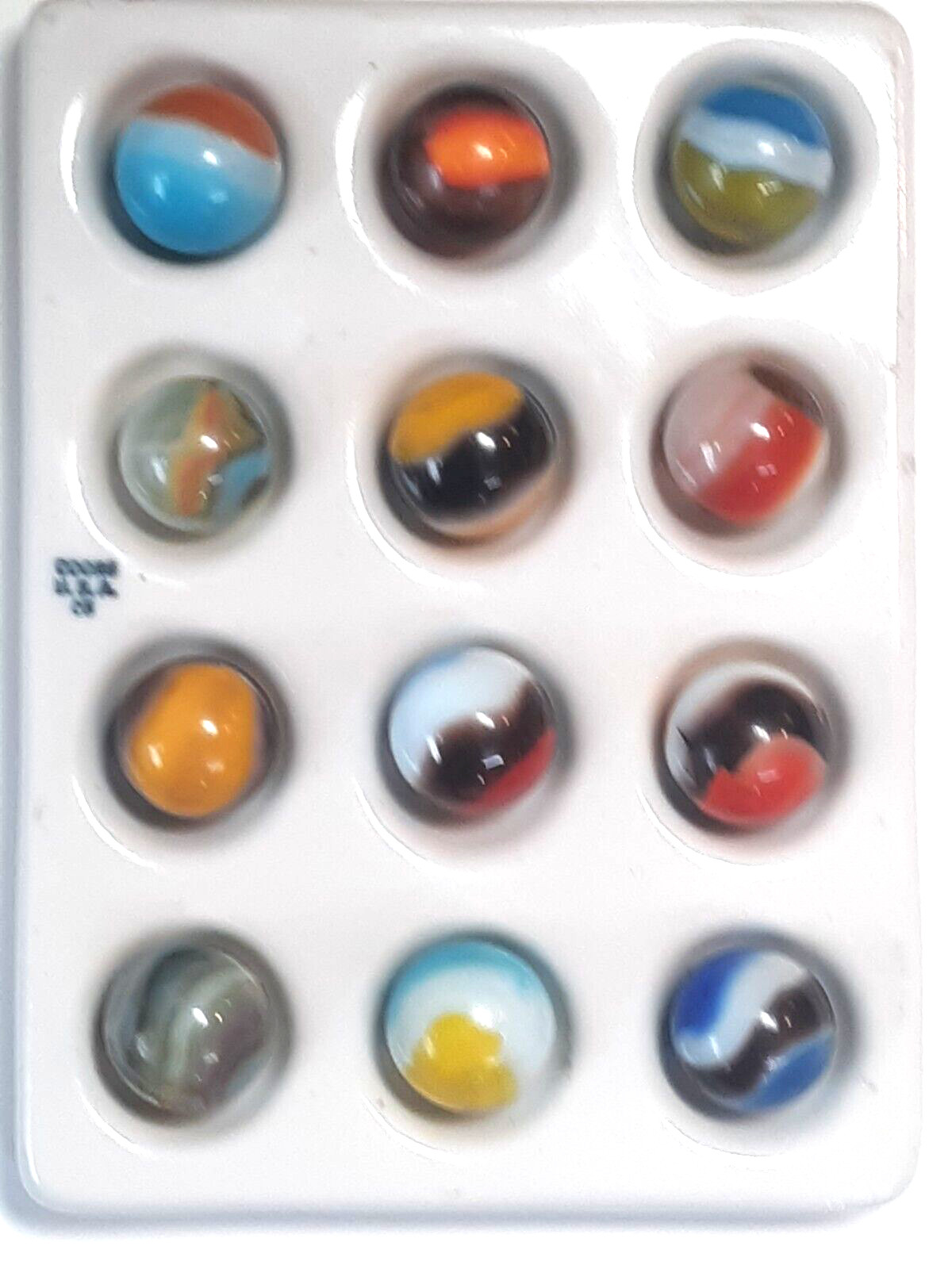 Twelve Wet Mint Vintage Vitro Agate Patches, Collector Marbles #7