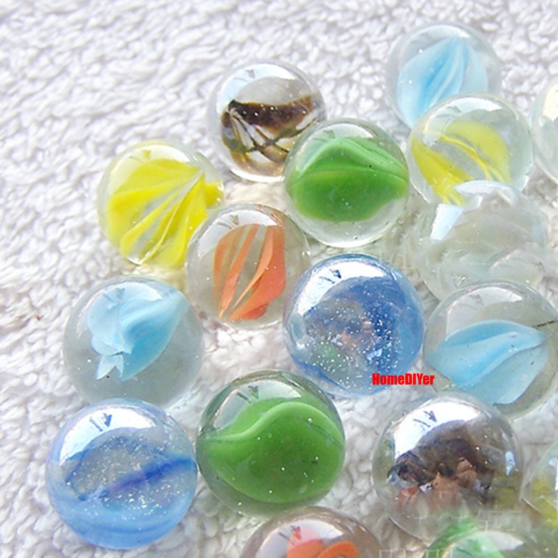 Coloured Glass Marbles Balls Traditional Kids Toys Games Fish Tanks Decoration
