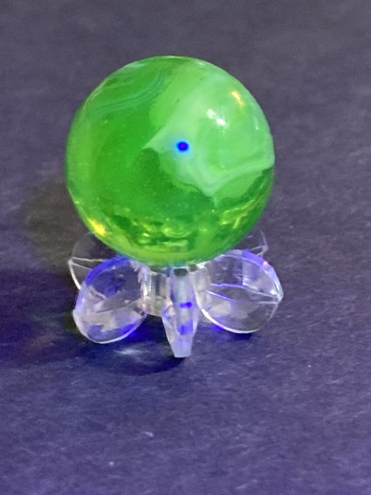 Collectible Marble UV Uranium STUNNING Must Have Green Swirls .66″