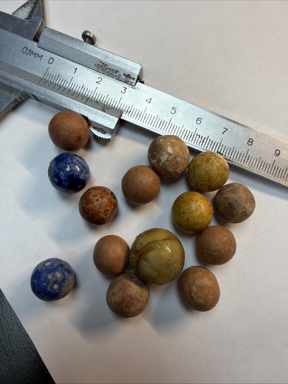 Vintage Stone Marbles Set With Pouch 14mm+18mm Shooter Jasper/Sodalite/Tiger Aye