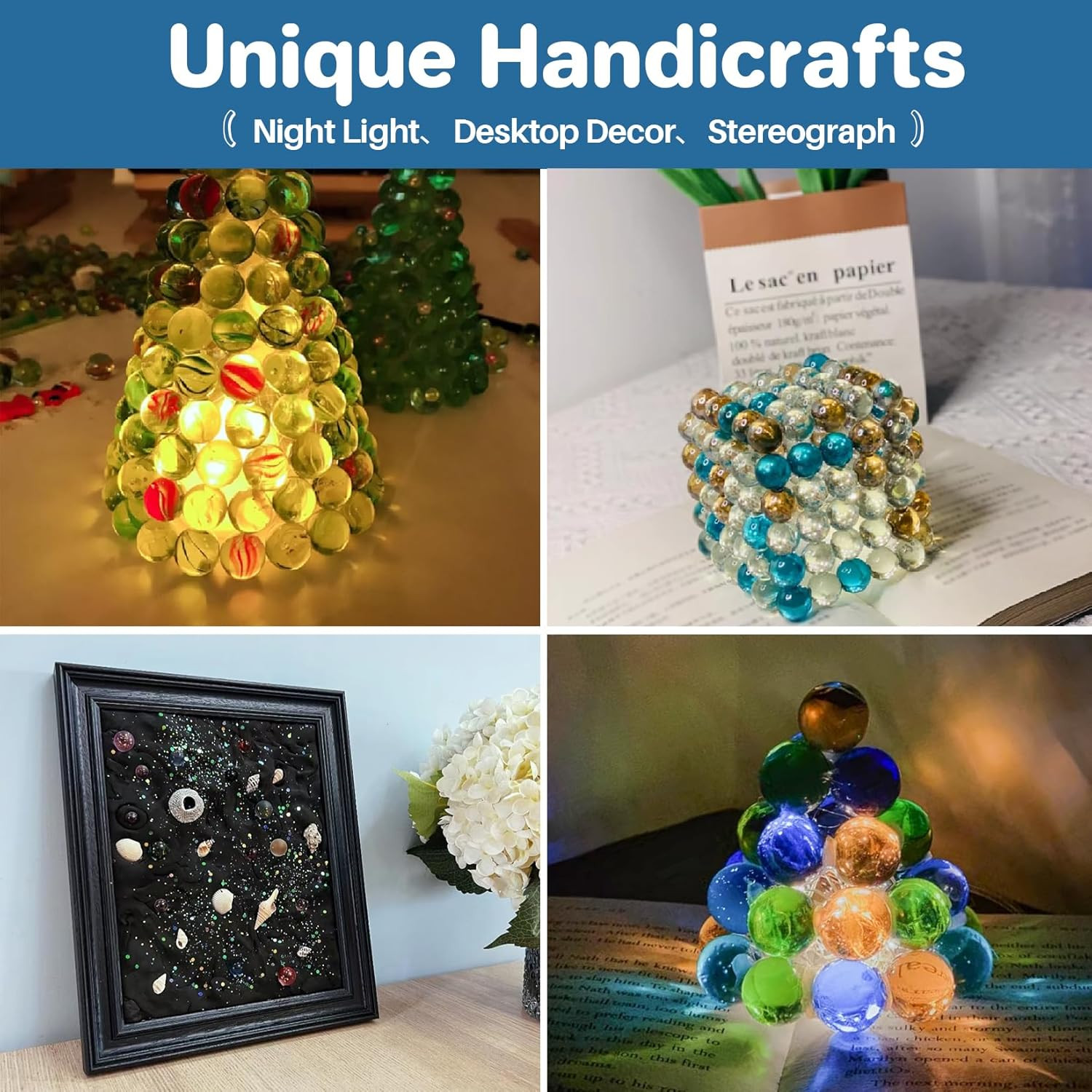 Glass Marbles – Bulk 100Pcs Cat Eye Mix 4 Colors Medium Sized Thick Marble De…