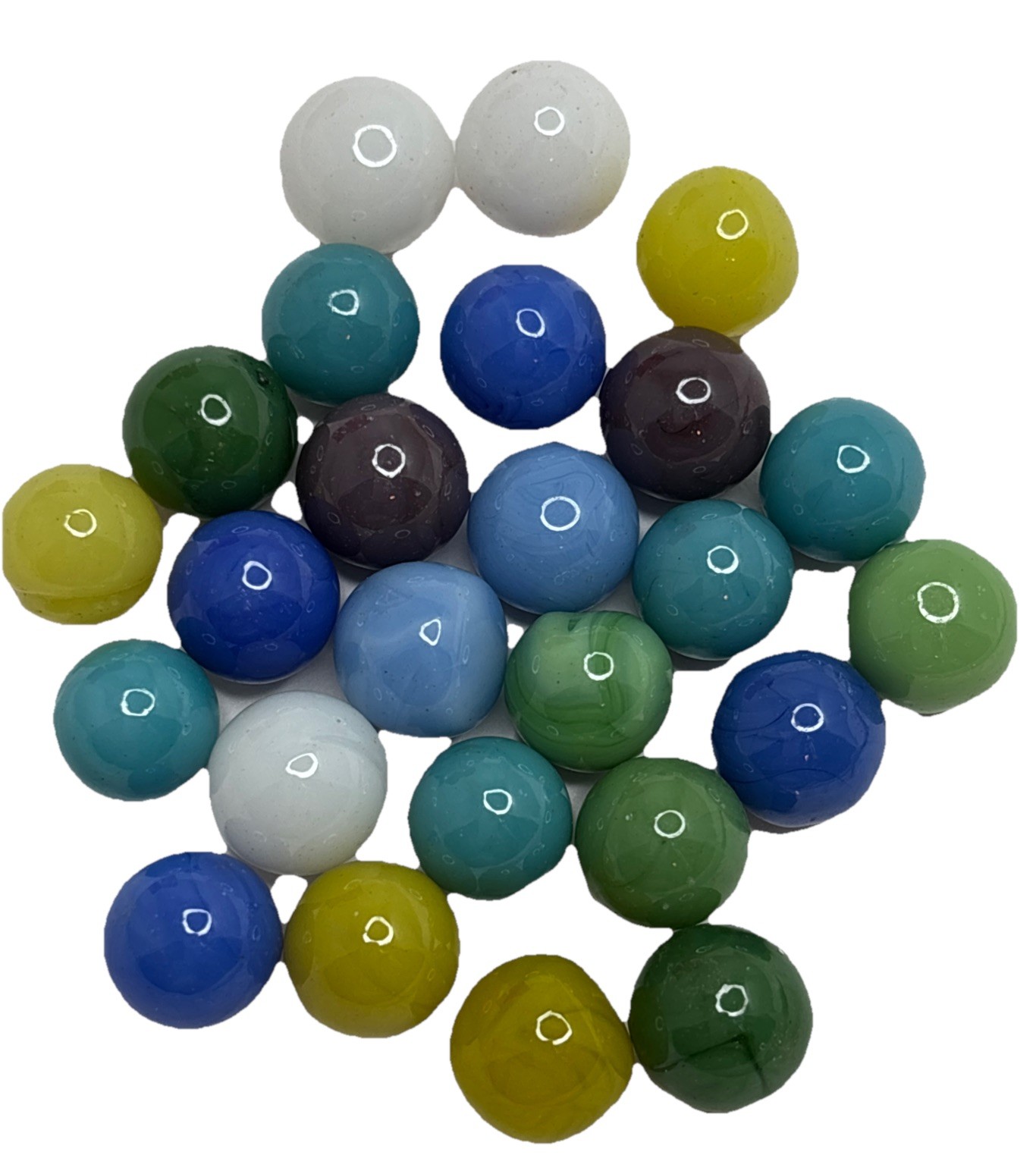 Vintage Bright Color Glass Marbles Lot of 25 Peewee Size C