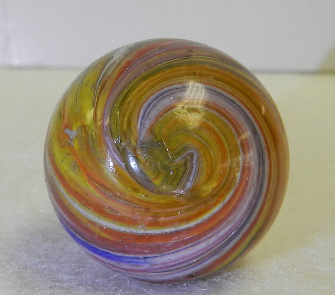 #20647m Nice High Grade Vintage German Handmade Onionskin Shooter Marble .99 In