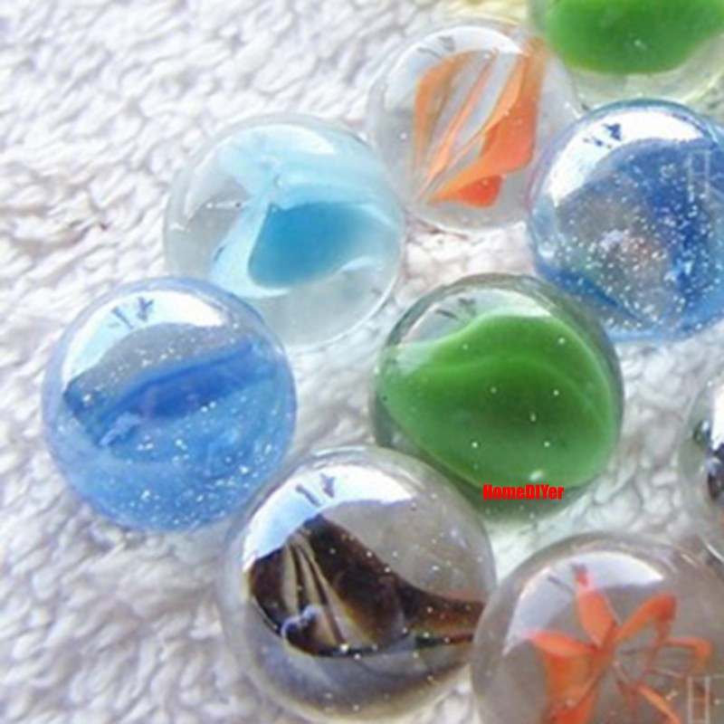 Coloured Glass Marbles Balls Traditional Kids Toys Games Fish Tanks Decoration