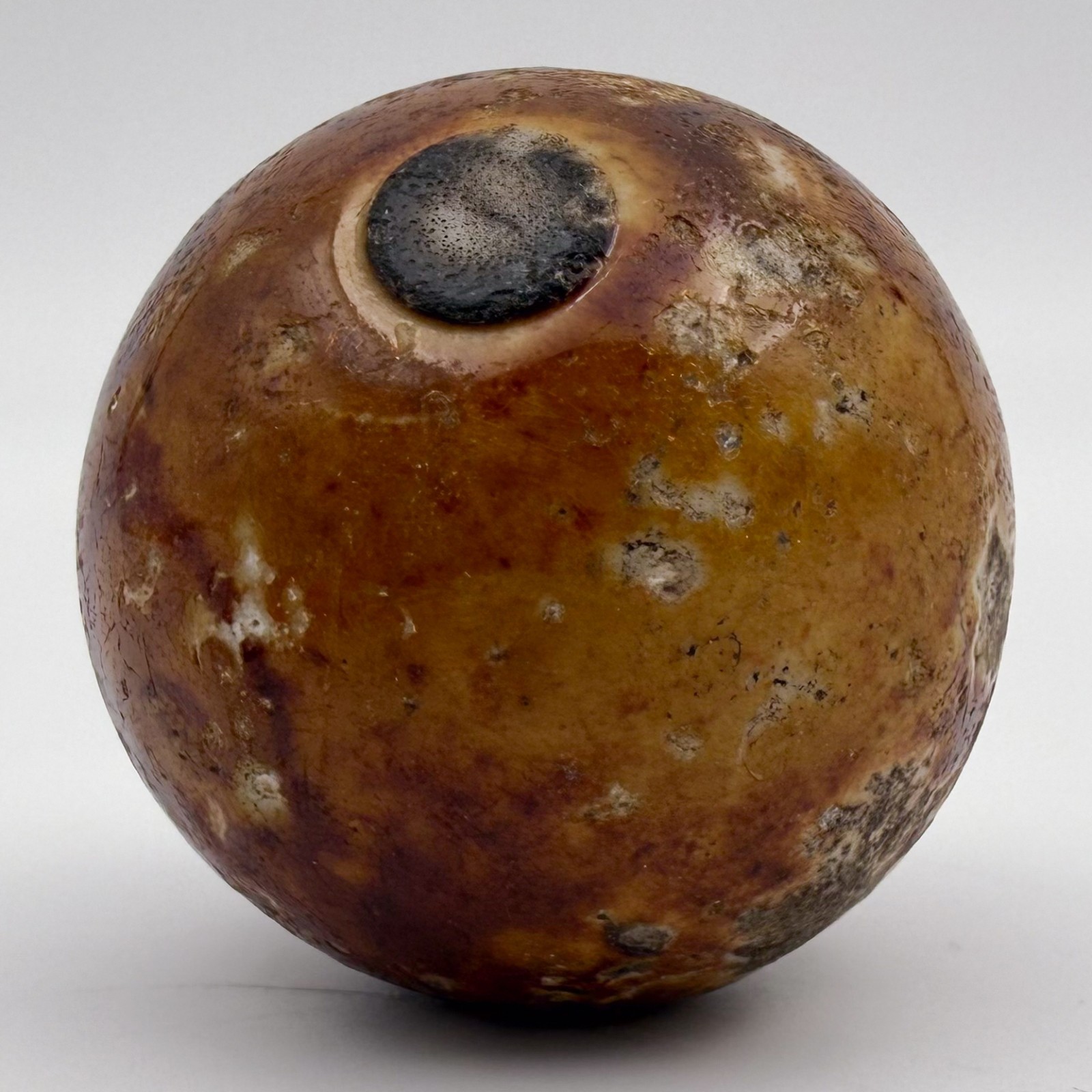 Bennington Jumbo Shooter Marble 1.5 Inch Antique Clay Stoneware