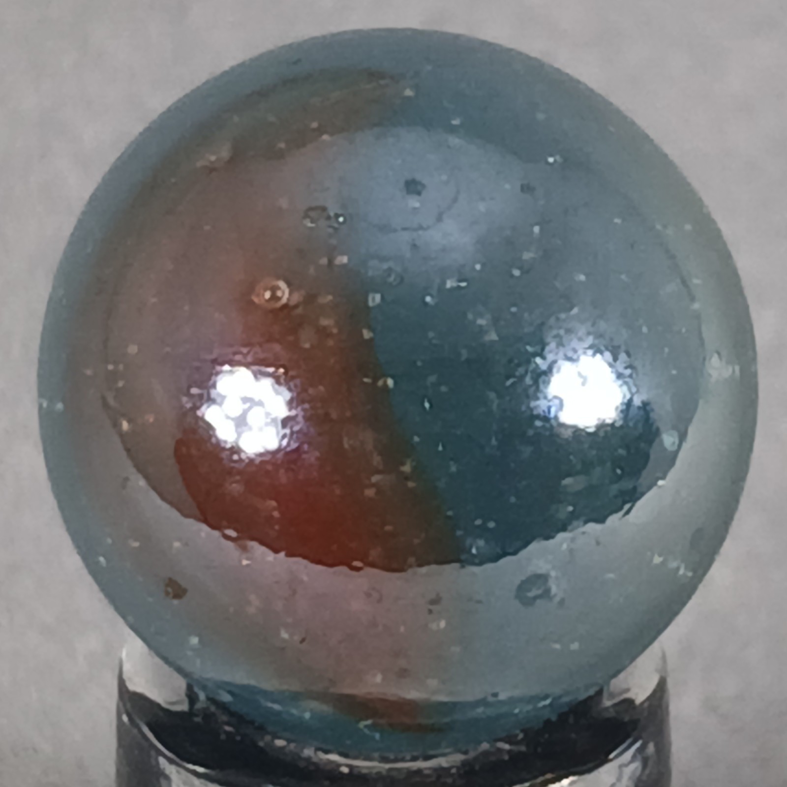 Vintage Iridescent Patch And Ribbon Marble .62 Inches Near-Mint Condition