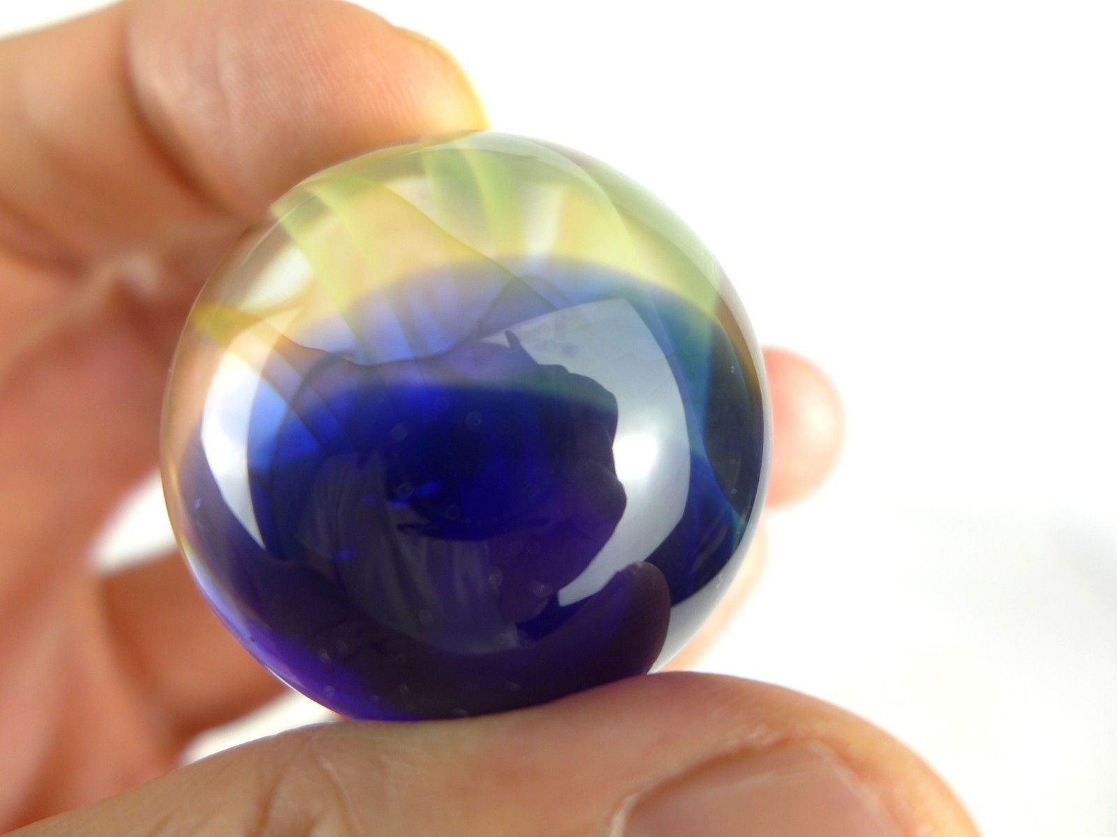 Rare John Bridges Psychedelic Waves Art Glass Marble 1.51″ JSB 2004