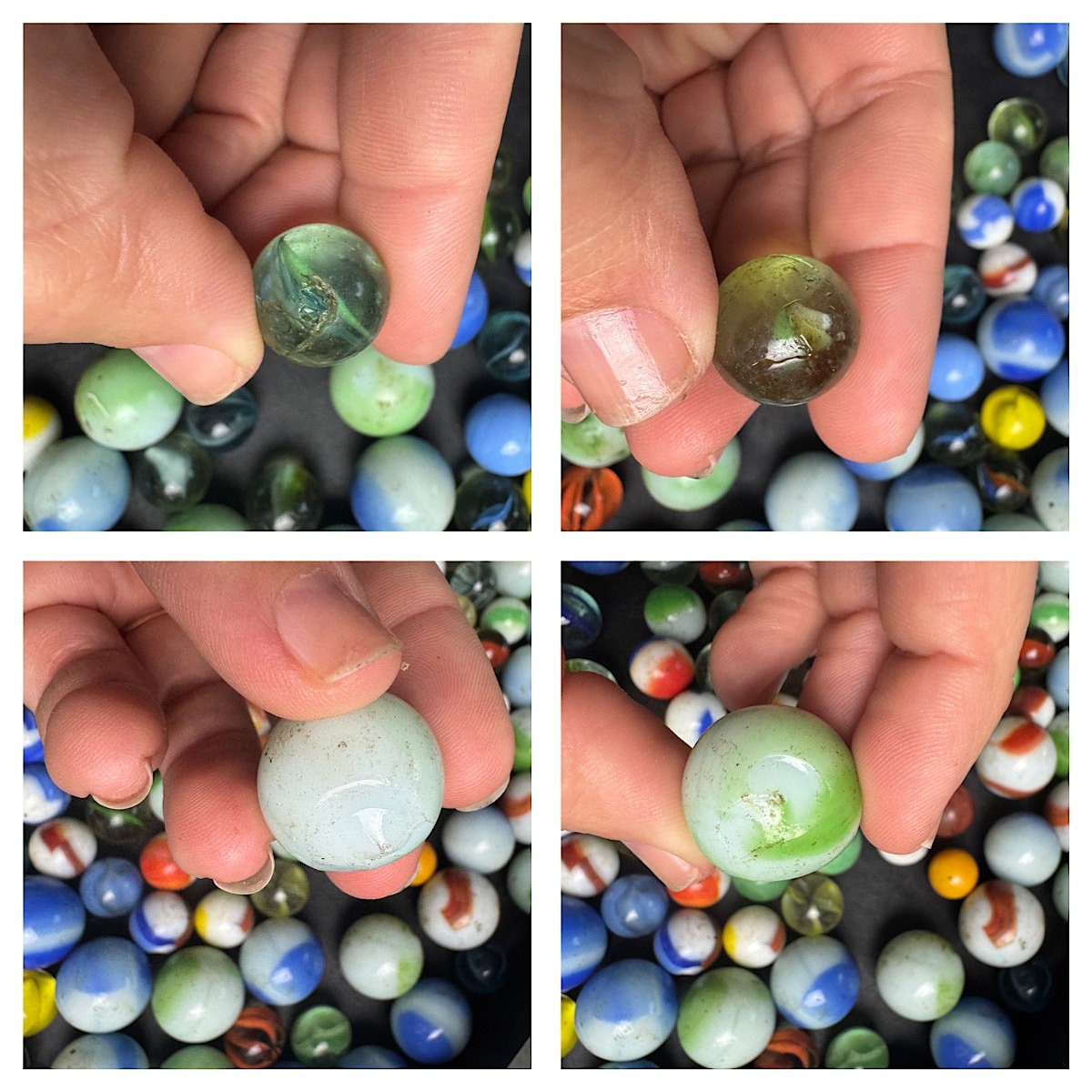 200+ VINTAGE Akro Agate Astro Bumblebee Vaseline Cadmium Shooters Marble LOT