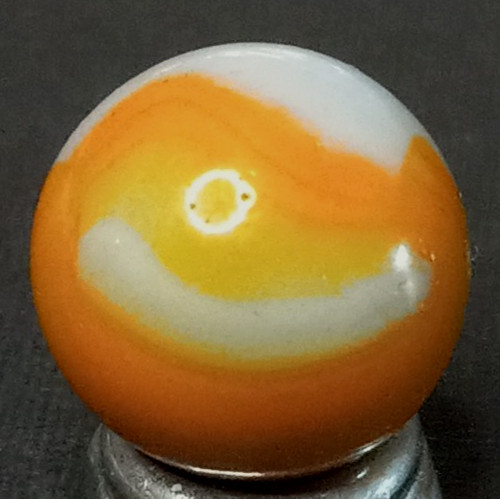 Vintage Kokomo Grey Base Orange Lips Marble .63” Mint Condition 126149