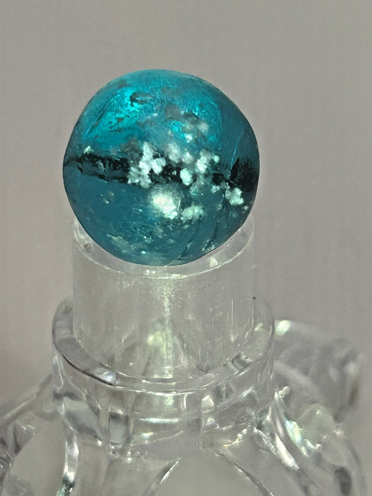 Antique German Aqua Blue Mica Marble 5/8″ Near Mint+ M4