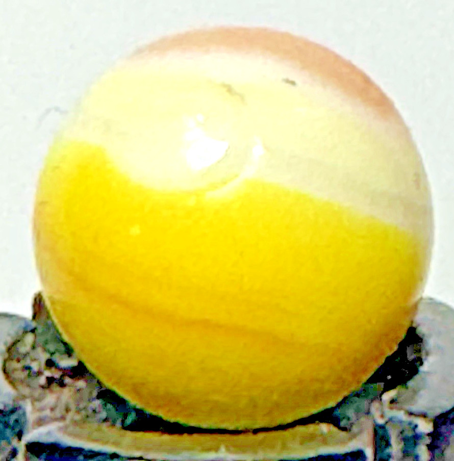 VINTAGE AKRO AGATE CANDY CORN Cat’s Eye Player Size w/ Cold-Roll Pontil NM