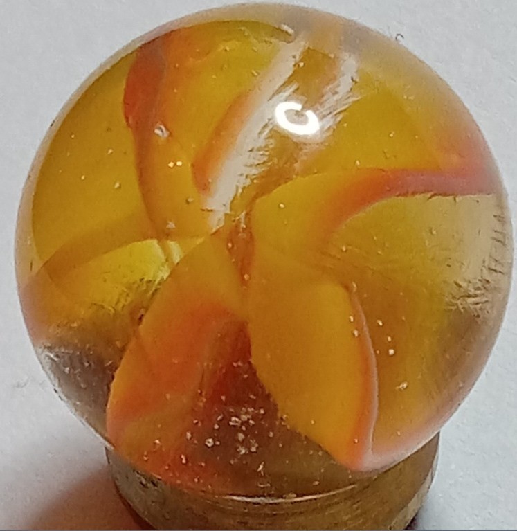 Vintage Vitro Hybrid Full Bloom Cats Eye Marble 5/8″ Neon Snapdragon FABULOUS!