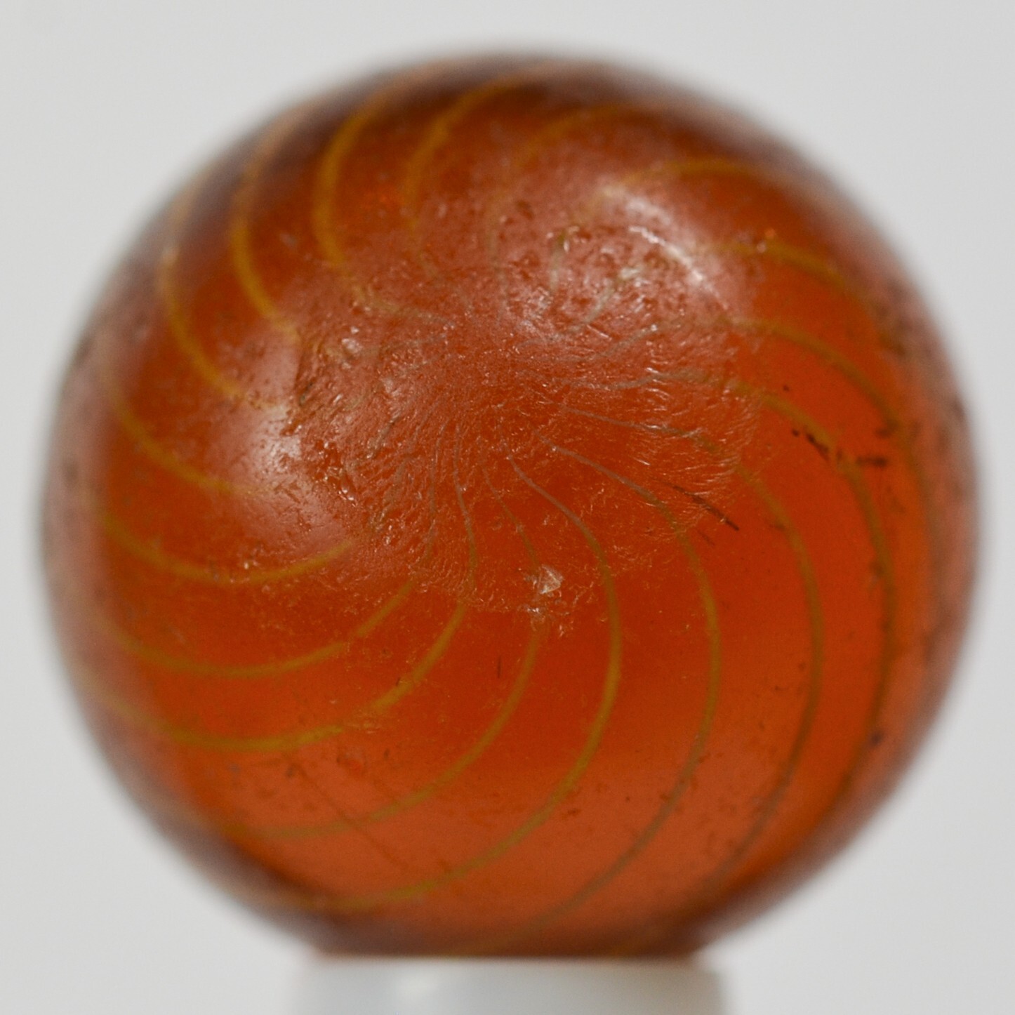 Handmade Gooseberry Marble, Amber Glass, 11/16 in, Near Mint-, Germany, S1426