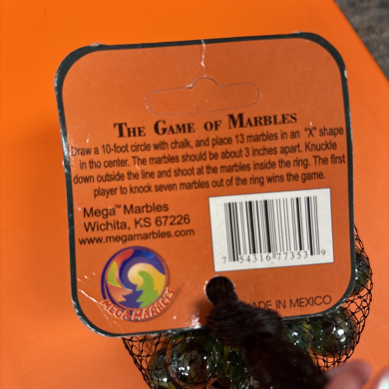 Iguana Net Bag 25 Glass Mega Marbles Vacor 1 Shooter 24 Players Iridescent