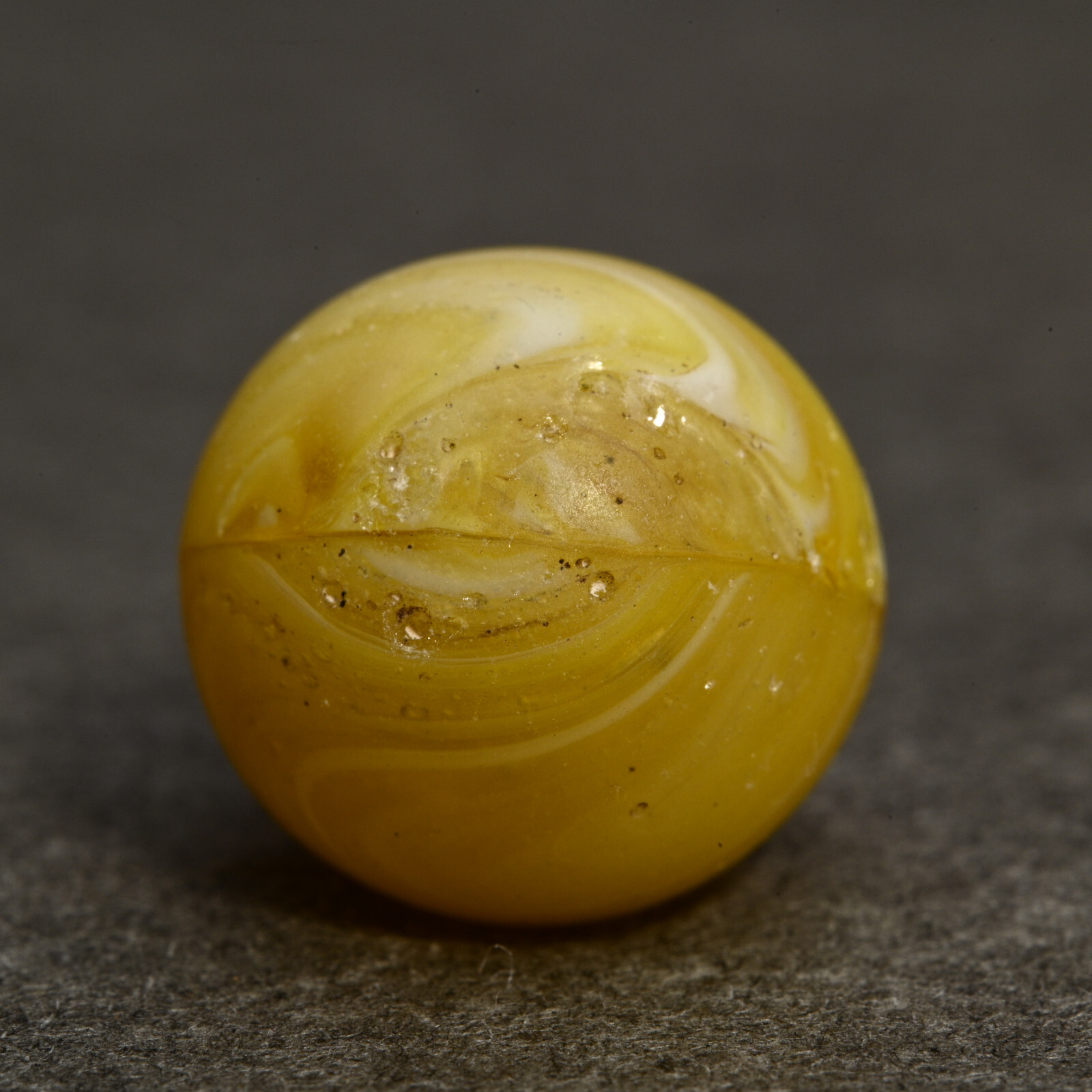 Older Vintage European Czech Bullet Mold Marble Tactile Lemon 13.9mm 17/32”