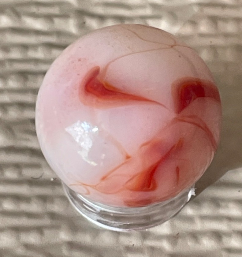INTERESTING Early Alley Agate Drizzle Swirl 13/16″ Shooter Marble UV NM