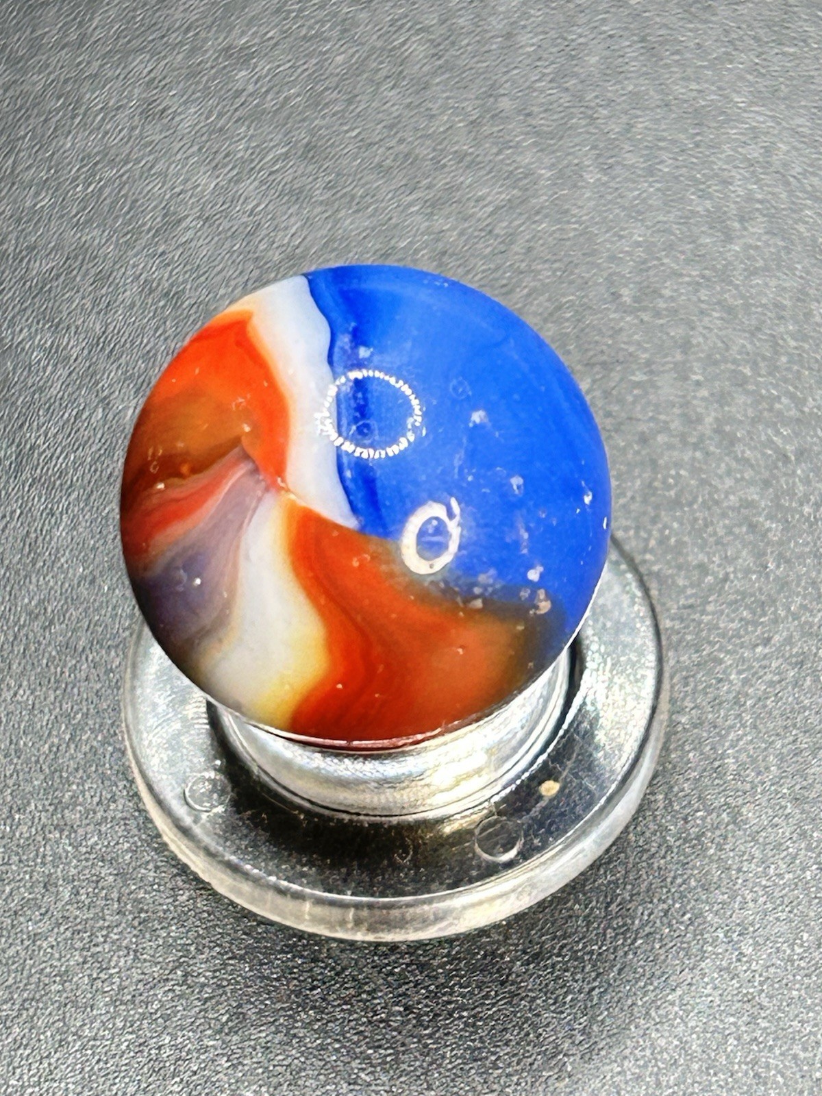 Vintage Peltier Liberty Rainbo Marble with Purple 0.629”