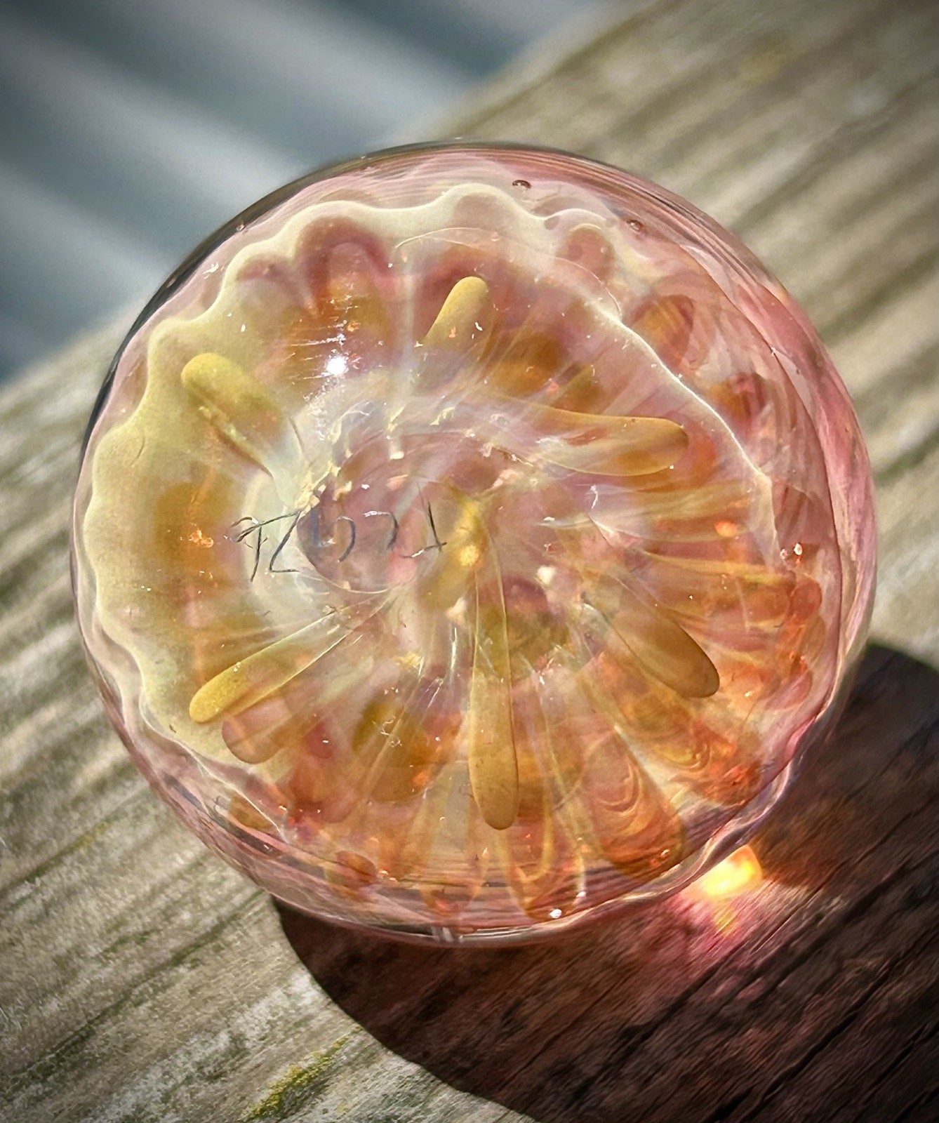 Contemporary Art Glass Marble 1.25″ Fumed Borosilicate MIB Handmade Boro Boyle