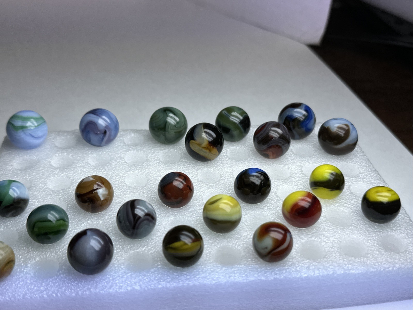162 Lot Of 22 Jabo Swirl Marbles! Beautiful 3/4” Shooters & 5/8”