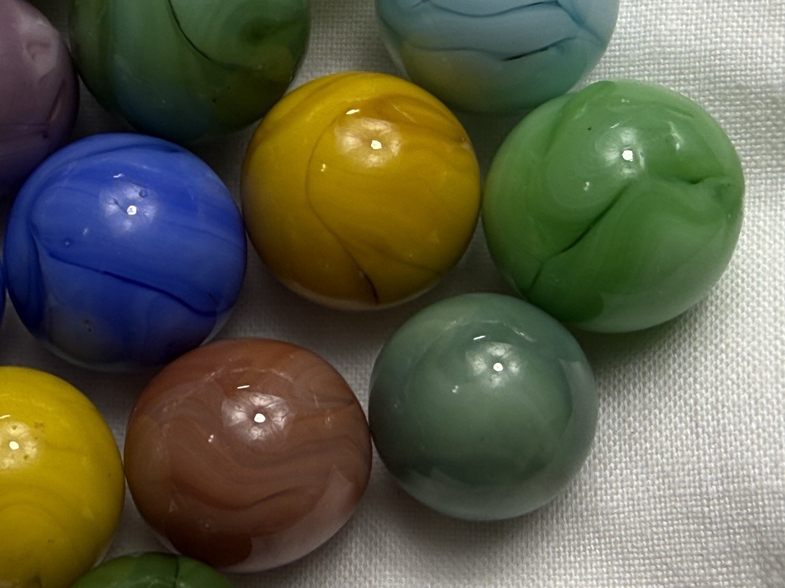 Lot Of (16) Champion Agate Swirl Marbles .54” To .64” NM To NM(+)